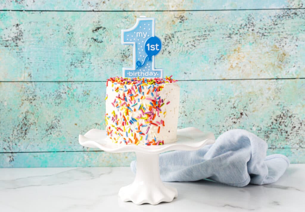 The Ultimate Healthy Baby First Birthday Smash Cake Recipe (No Added Sugar) - My Little Eater